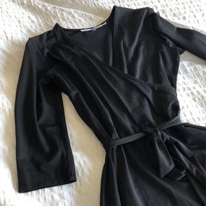 Black wrap style dress